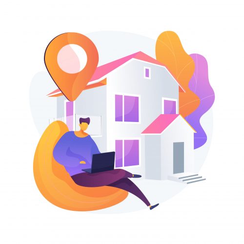 Stay at home abstract concept vector illustration. Stay at home abstract concept vector illustration. Forced isolation, covid19 outbreak prevention measures, social distance, governmental support, self protection, wear mask abstract metaphor.